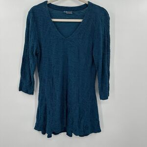 Tianello‎ Women's Leyton Textured Tunic 3/4 Sleeve Blouse Top Sz XS